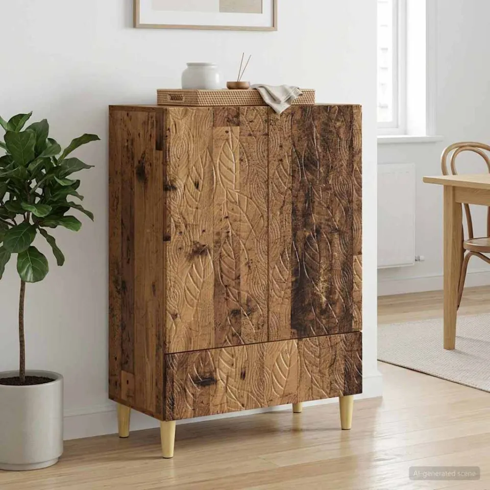 vidaXL Dressoir Oud hout 66 x 34,5 x 95 cm Bewerkt hout bruin, foto 3
