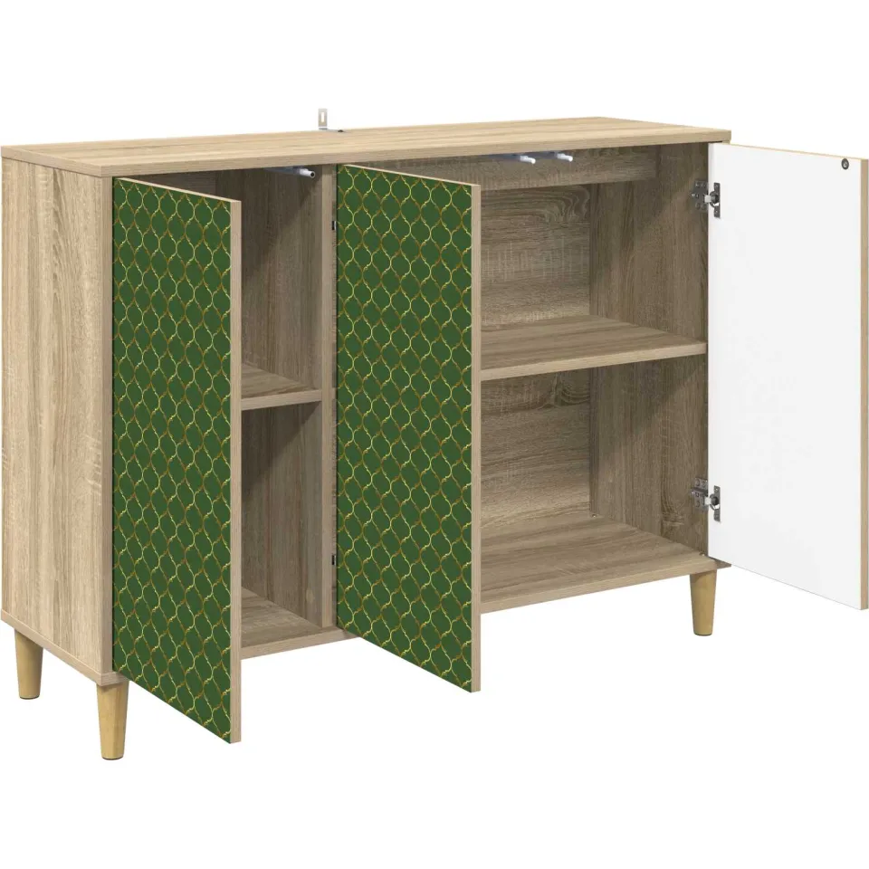 vidaXL Dressoir GELEEN Sonoma 102 x 33 x 75 cm Bewerkt hout Bruin