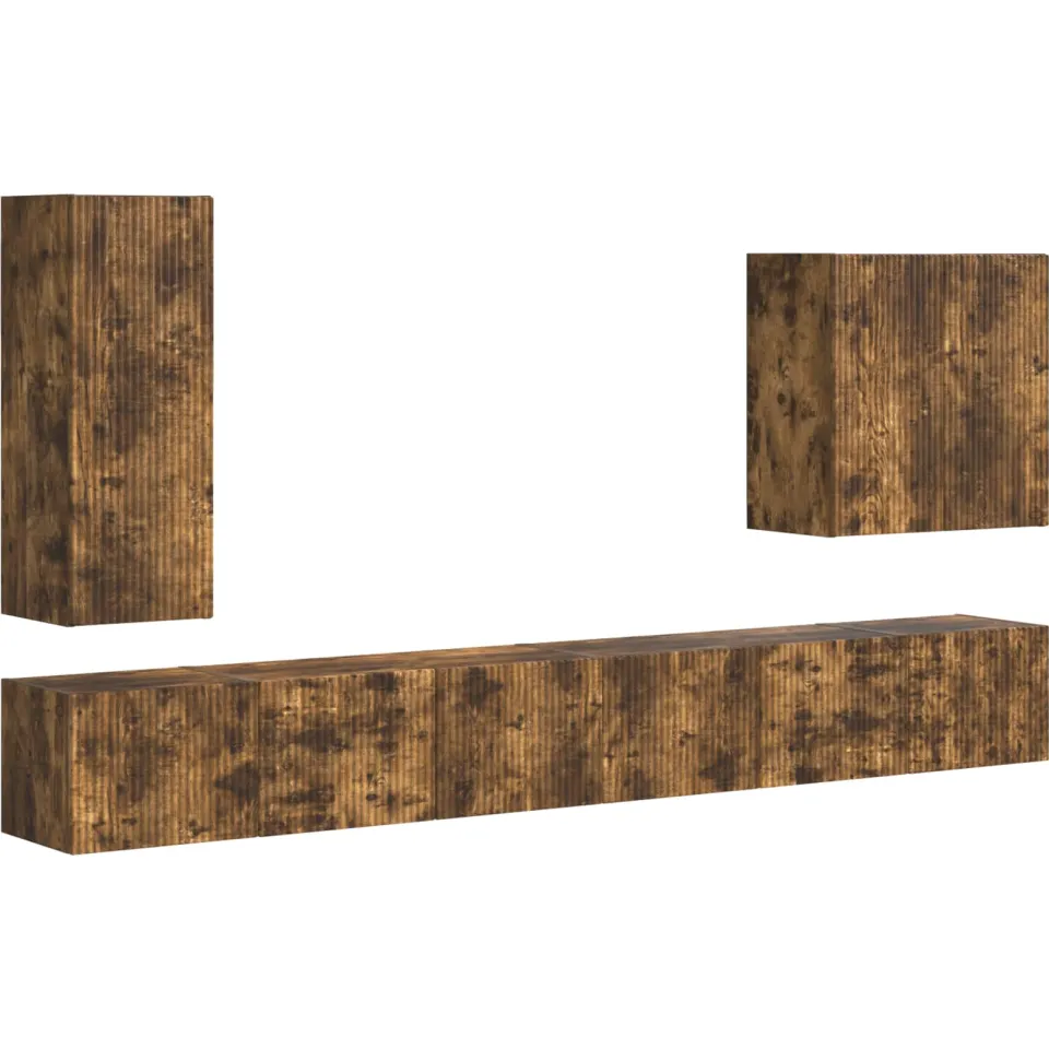 vidaXL TV Wandkast Set 6 st 78,5 x 30 x 29,5 cm Gerookt eiken Bruin