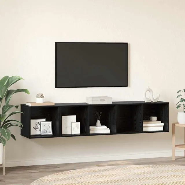 vidaXL TV-kast set 2 st Zwart Eiken Bewerkt hout, foto 2