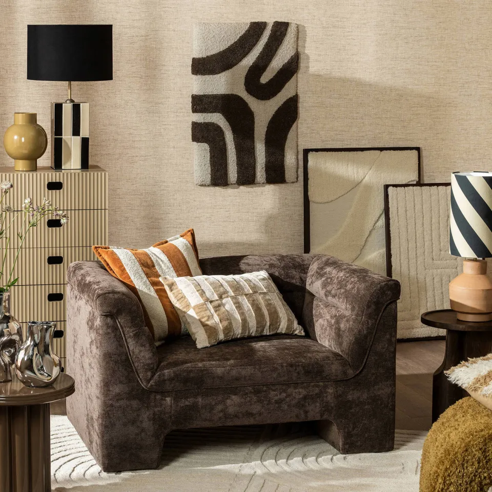 NOUS Living fauteuil Rodez bruin, foto 4