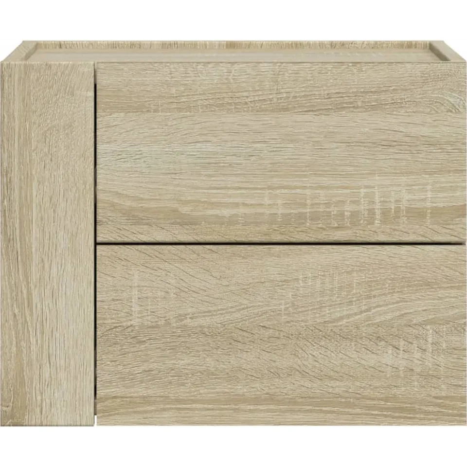 vidaXL Nachtkastjes 2 st wandgemonteerd 45x30x35 cm sonoma eikenkleur, foto 4