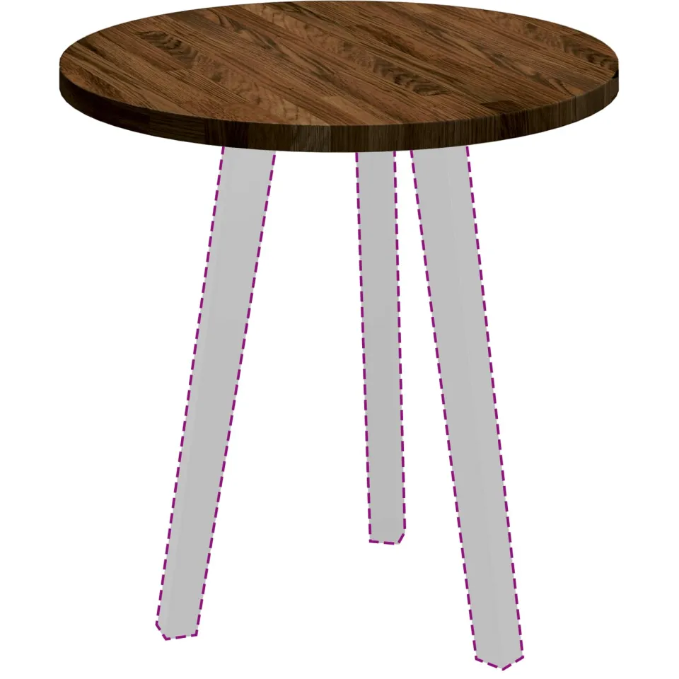 vidaXL Tafelblad Ø 50 x 2,5 cm Rond Massief Eikenhout Donkerbruin