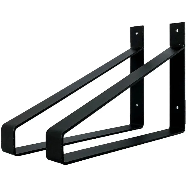 Wovar Plankdrager Zwart Industrieel 35 x 25 cm | Set 2 Stuks ZwartZwart