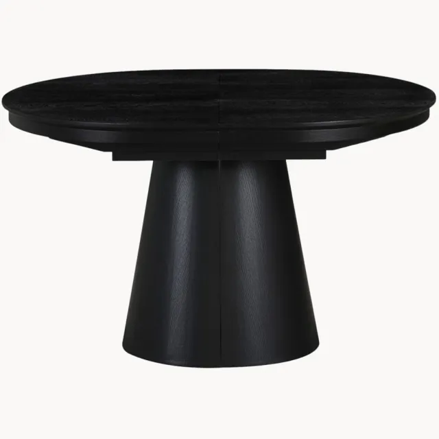 Tomasucci Ovale uitschuifbare eettafel Glomma van hout, 150 - 250 x 100 cm Zwart