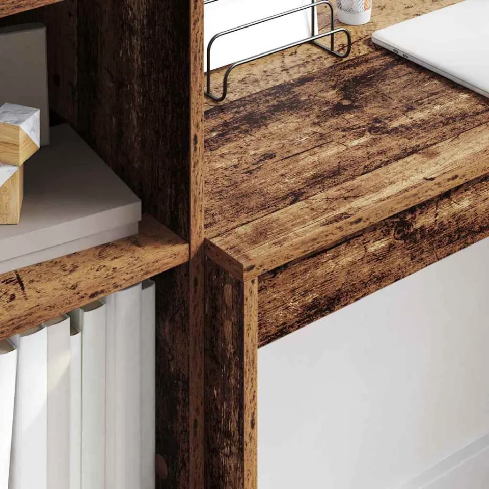 vidaXL Bureau Oudhout 100 x 40 x 76 cm bruin, foto 4