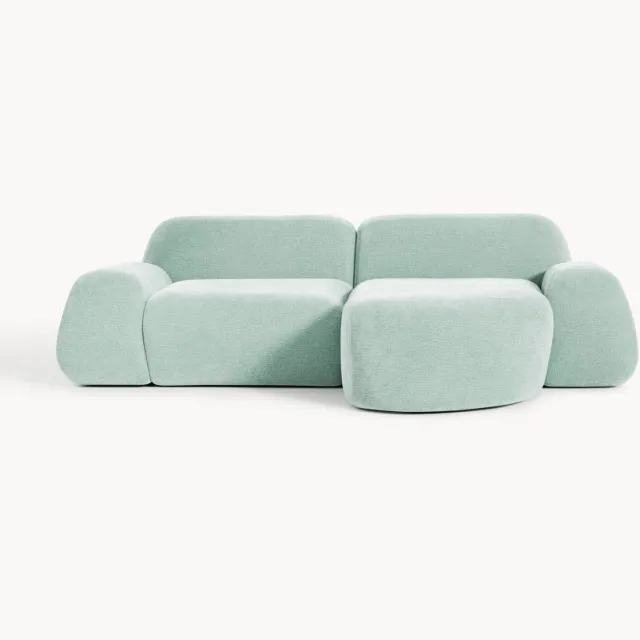 Westwing Collection Modulaire hoekbank Wolke (3-zits) Lichtgroen