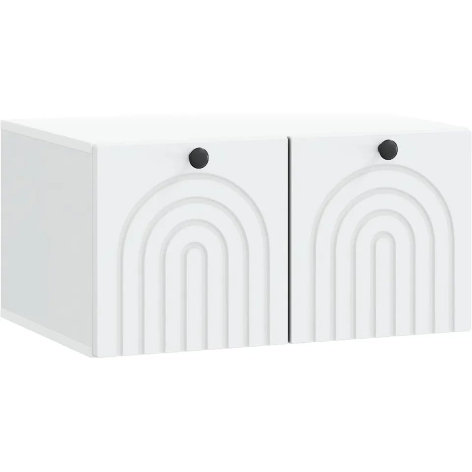 vidaXL Wandbeugel TV-kast Wit 59,5 x 41 x 30 cm Bewerkt hout, foto 3