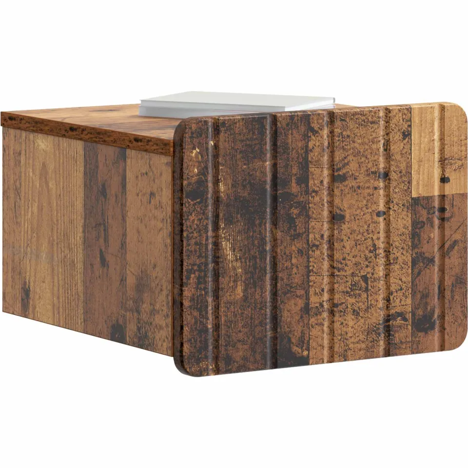 vidaXL Wandbeugel Bedkast 2 st Oud hout 33 x 34,5 x 24 cm Bewerkt hout Bruin
