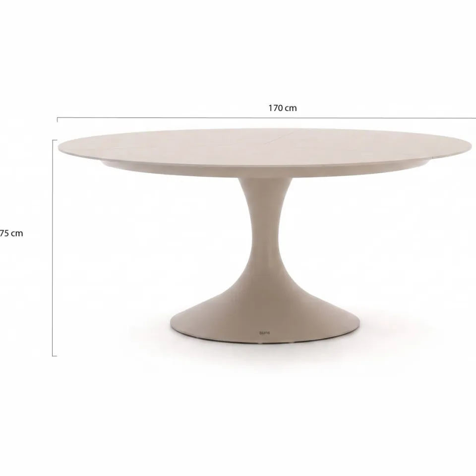 Suns Nappa/Nova ø170cm dining tuinset 7-delig taupe, foto 3