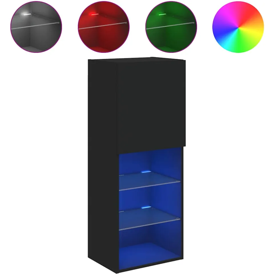 vidaXL Tv-meubel met LED-verlichting 40,5x30x102 cm zwart, foto 4