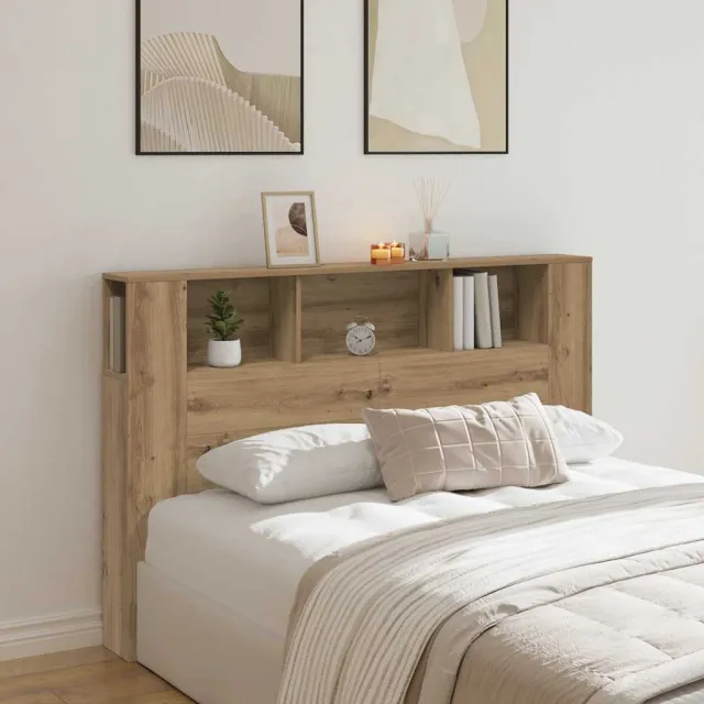 vidaXL Hoofdbordkast Artisan Eiken 160x18,5x103,5 cm Bewerkt Hout Bruin
