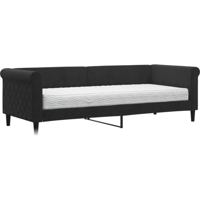 vidaXL Slaapbank - met - matras - 80x200 - cm - fluweel - zwart
