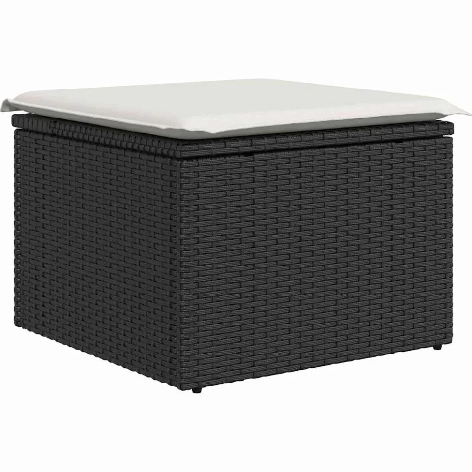 vidaXL Tuin Sofa Set 9 st Zwart en Crème, foto 3