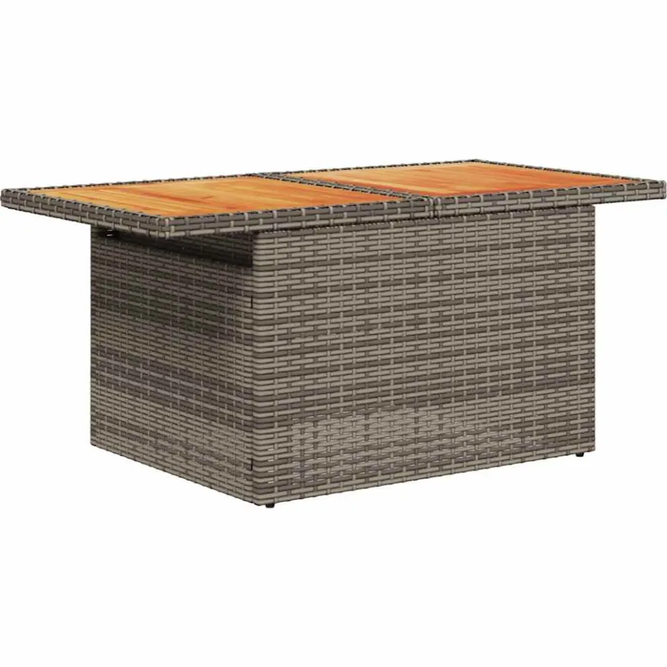 vidaXL 5-delige Loungeset met kussens poly rattan acacia grijs, foto 4