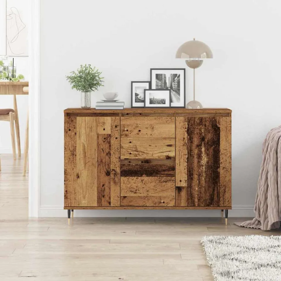 vidaXL Dressoir Oudhout 101,5 x 35 x 70 cm Bewerkt hout bruin, foto 4