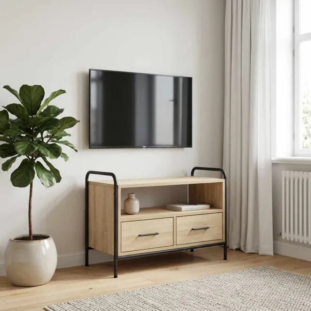 vidaXL Tv-meubel 67,5 x 33 x 50 cm Sonoma Eiken Bewerkt hout, foto 2
