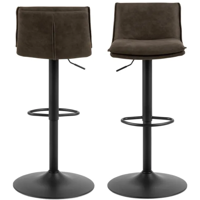 Giga Living Barkruk Antraciet - 44x53x107cm - Zitdiepte 38cm - Set van 2