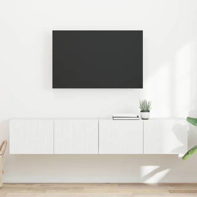 vidaXL TV Wandkast 2 st Wit Bewerkt hout, foto 2