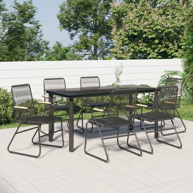 vidaXL 7-delige Tuinset PVC-rattan zwart, foto 2