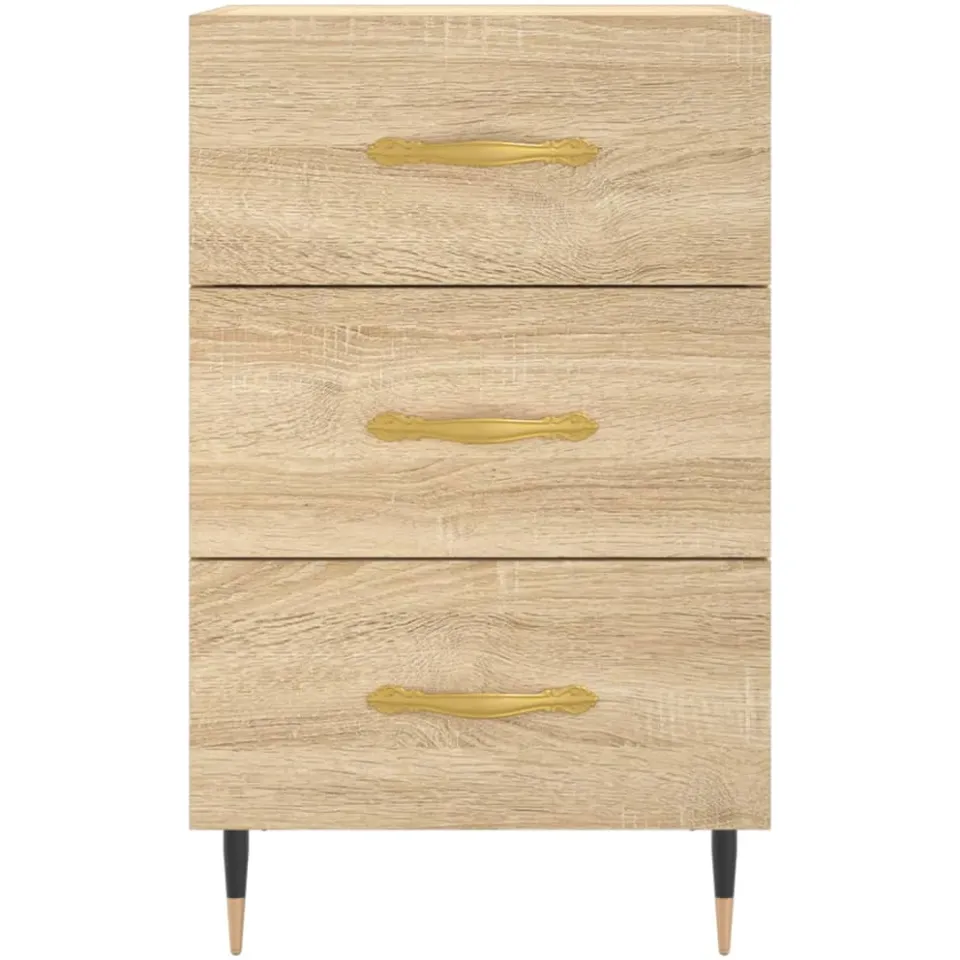 vidaXL Nachtkastje 40x40x66 cm bewerkt hout sonoma eikenkleurig Bruin