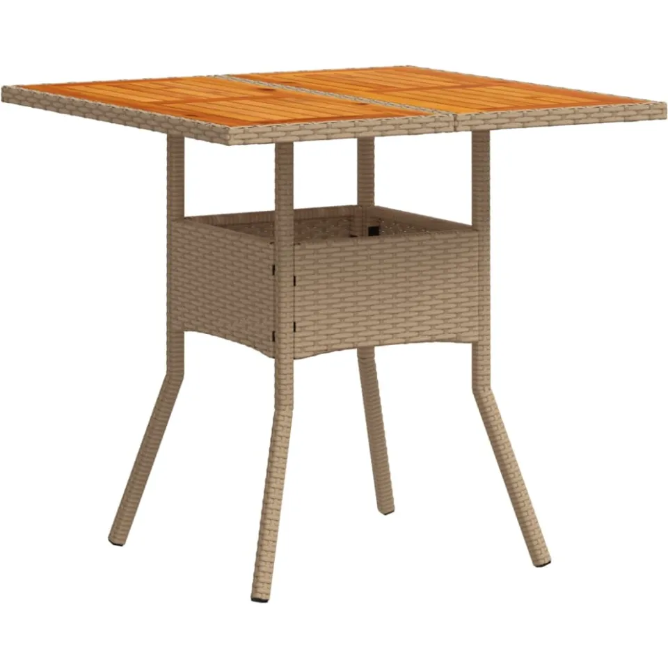 vidaXL 5-delige Tuinset met kussens poly rattan en acaciahout beige, foto 4