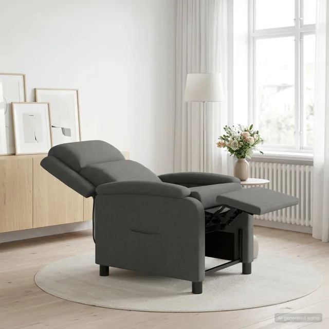 vidaXL Relaxfauteuil Donkergrijs Stof