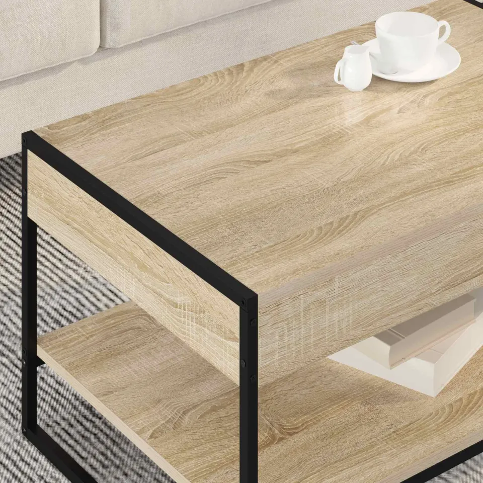 vidaXL Salontafel Sonoma 80 x 50 x 40 cm Bewerkt hout bruin, foto 4