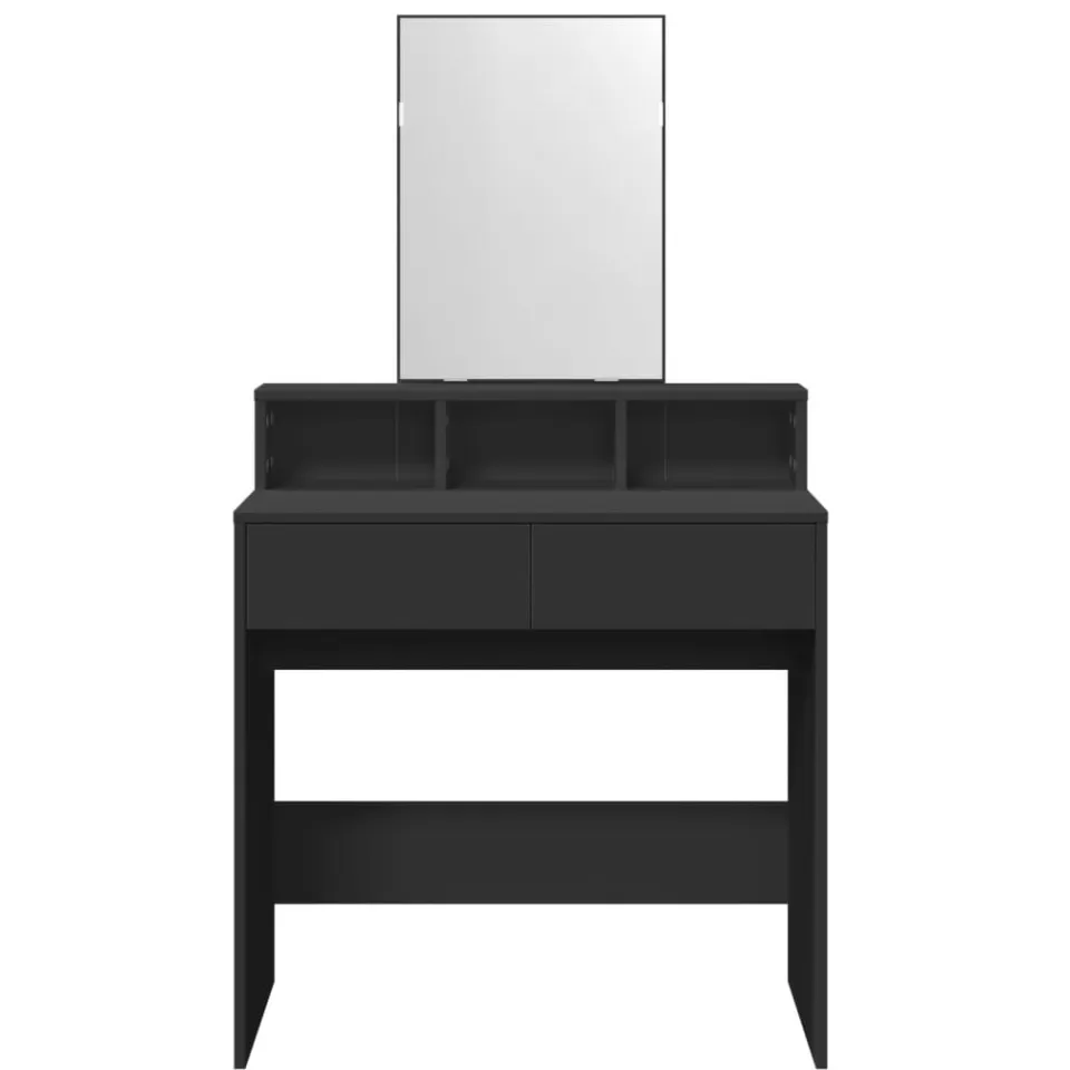 vidaXL Kaptafel met spiegel 80x41x144,5 cm zwart, foto 3