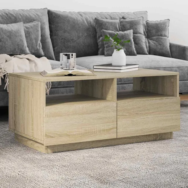 vidaXL Salontafel met LED-verlichting 90x49x40 cm sonoma eikenkleurig, foto 2