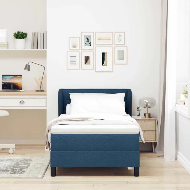 vidaXL Boxspringbed met hoofdeinde Blauw 100 x 200 cm Stof