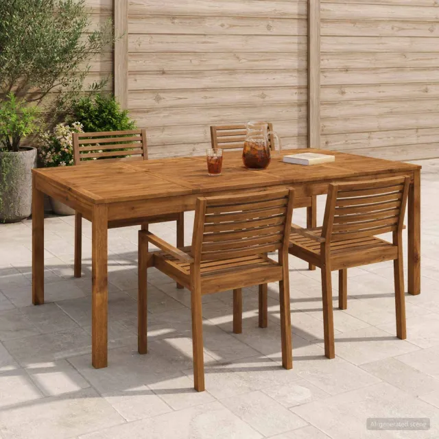 vidaXL Tuindiner tafel LAREN Naturel 196 x 100,5 x 75 cm, foto 2