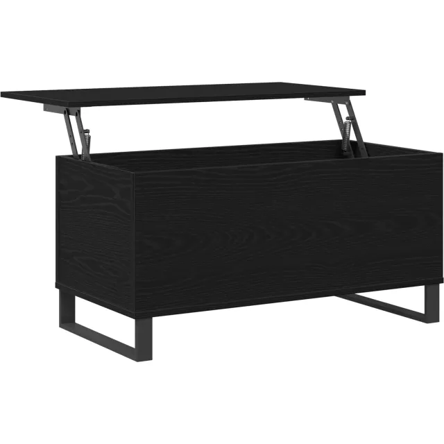 vidaXL Salontafel Zwart Eiken 90 x 44,5 x 45 cm Bewerkt hout