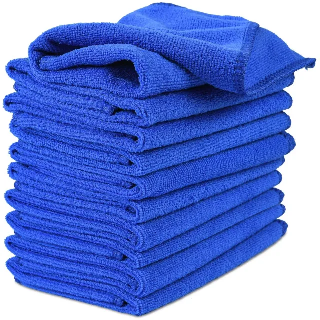 Famanu Microvezeldoeken set van 10 stuks, multifunctionele pluisvrije poetsdoeken, super absorberend voor huishouden en auto, ideaal voor dagelijks gebruik Zwart
