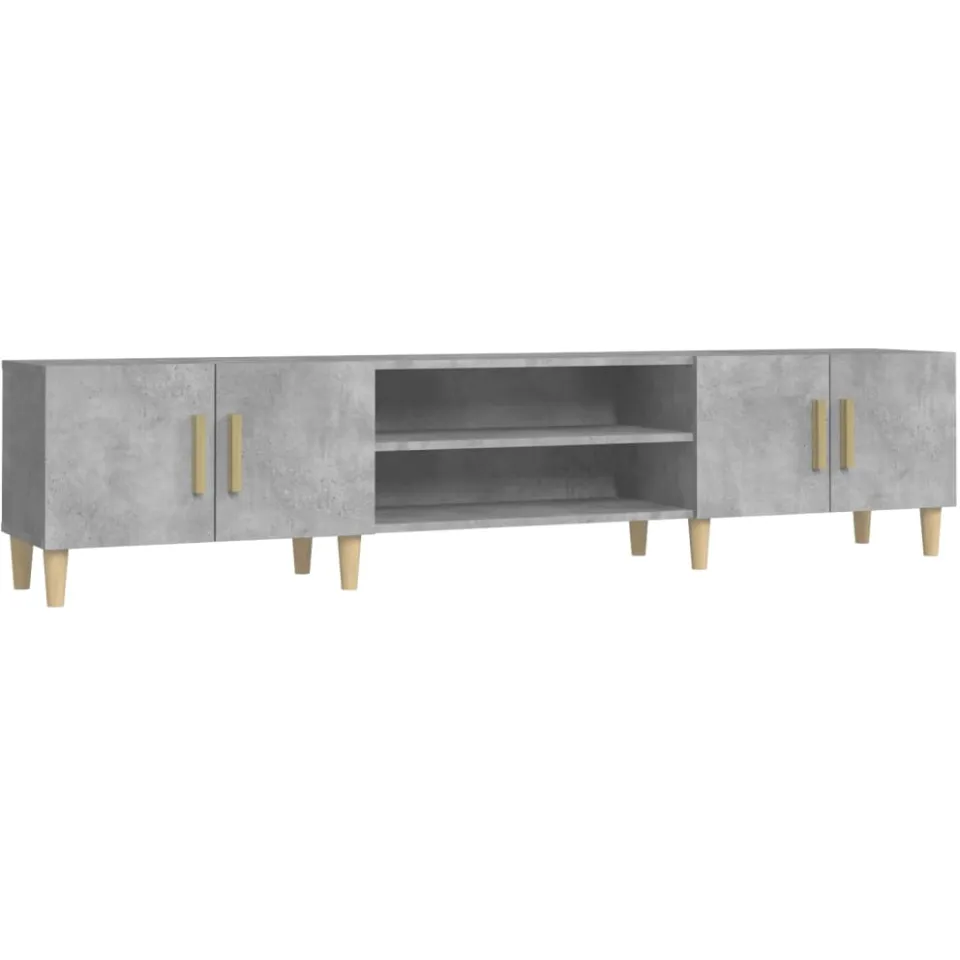 vidaXL Tv-meubel 180x31,5x40 cm bewerkt hout betongrijs