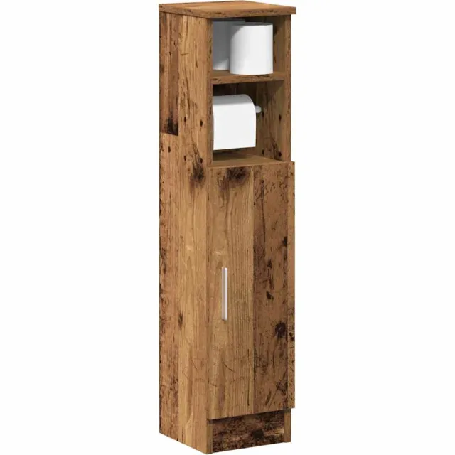 vidaXL Badkamerkast met rolhouder 20,5x22x90 cm oud houtkleurig Bruin