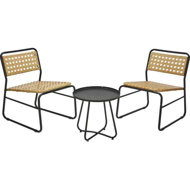 Ambiance Loungeset - Tuinmeubelset met een rattan afwerking Zwart