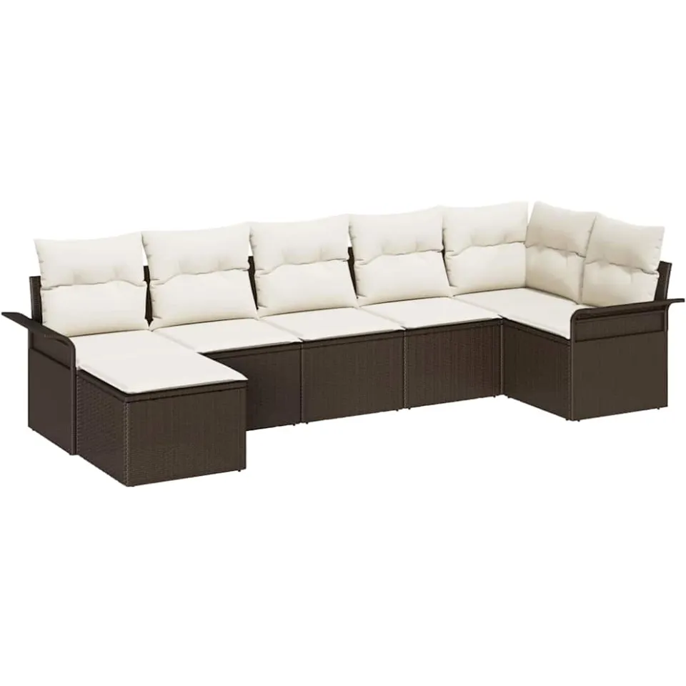 vidaXL Tuin Sofa Set 7 st Bruin poly rattan