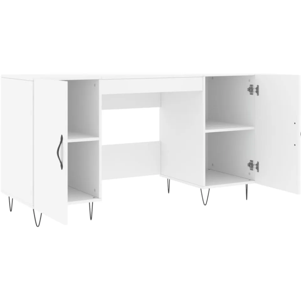 vidaXL Bureau 140x50x75 cm bewerkt hout wit
