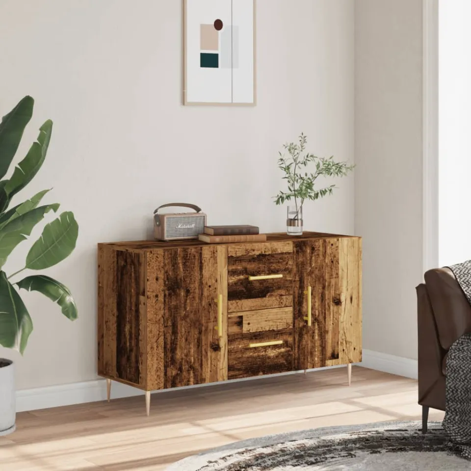 vidaXL Dressoir 100x36x60 cm bewerkt hout oud houtkleurig bruin, foto 2
