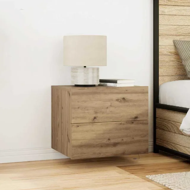 vidaXL Nachtkastje Artisan Eiken 50 x 39 x 41 cm Bewerkt hout Beige