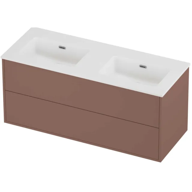 Proline Tribute Badmeubelset Porselein Elegant 120x46x54 cm Mat White Beauty Blush Rosé Goud