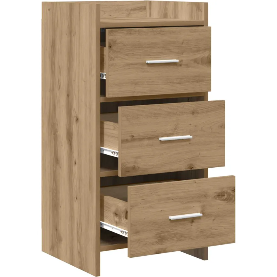 vidaXL Dressoir Artisanaal eiken 40 x 36 x 80 cm Bewerkt hout, foto 3