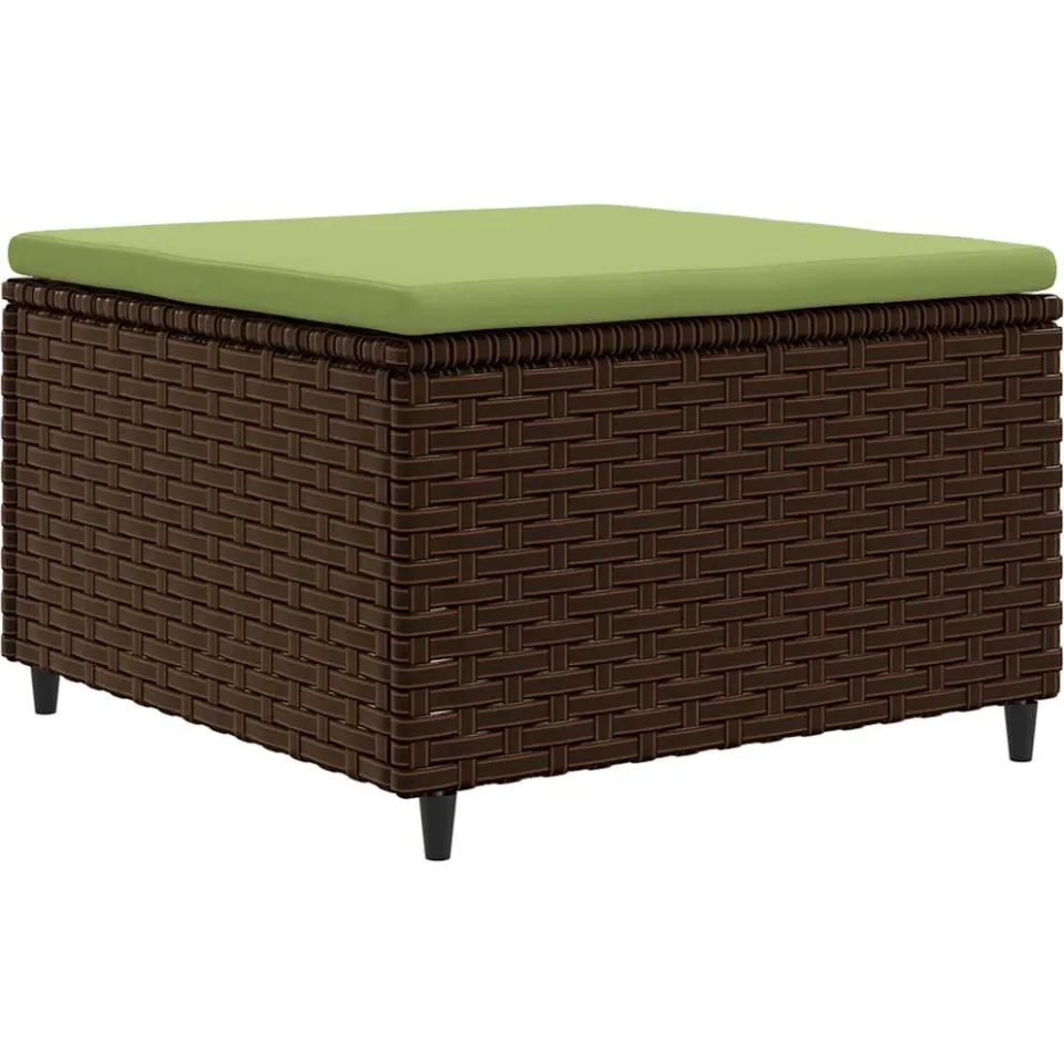 vidaXL 4-delige Loungeset met kussens poly rattan bruin, foto 4