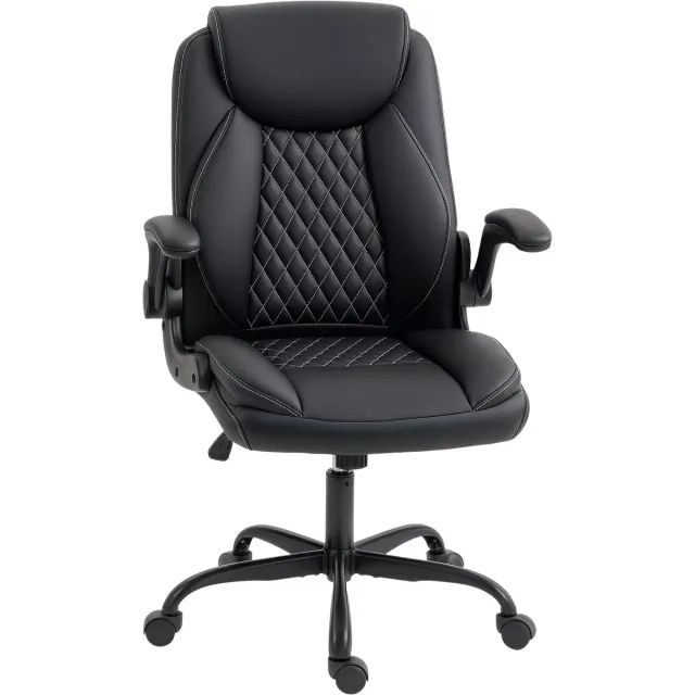Homcom bureaustoel - Polyurethaan - 67x65x110cm - Zwart