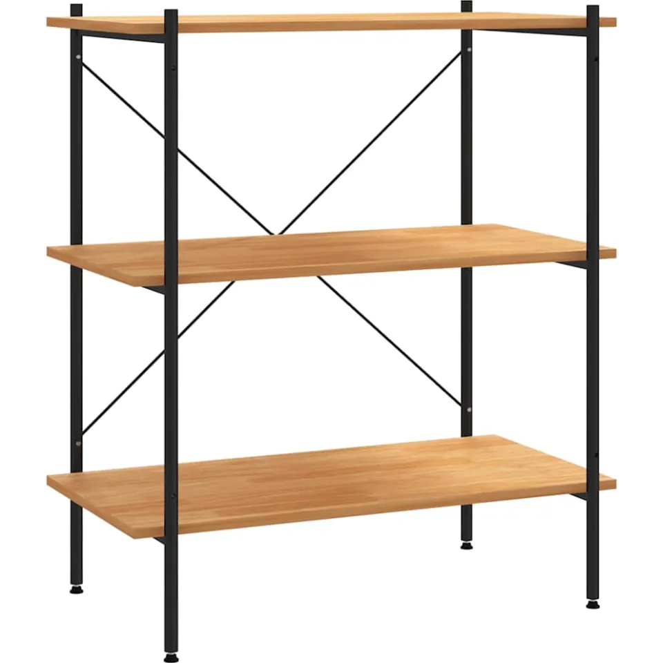 vidaXL 3-laags stellingkast zwart en eiken 80x40x92 cm, foto 3