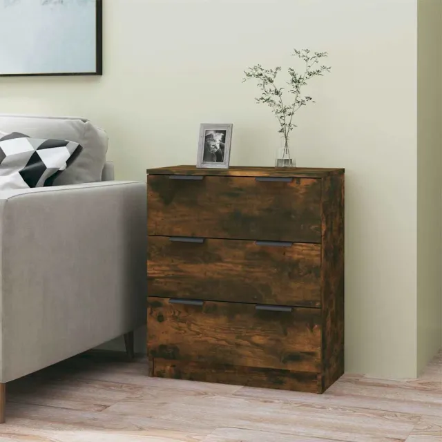 vidaXL Dressoir 60x30x70 cm bewerkt hout gerookt eikenkleurig Bruin