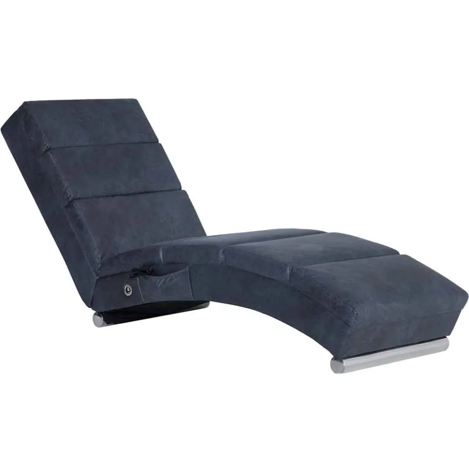 vidaXL Massage chaise longue kunstsuède grijs, foto 3