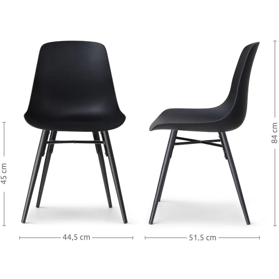Nolon Nena-Pip eetkamerstoel zwart - zwart houten onderstel, foto 3