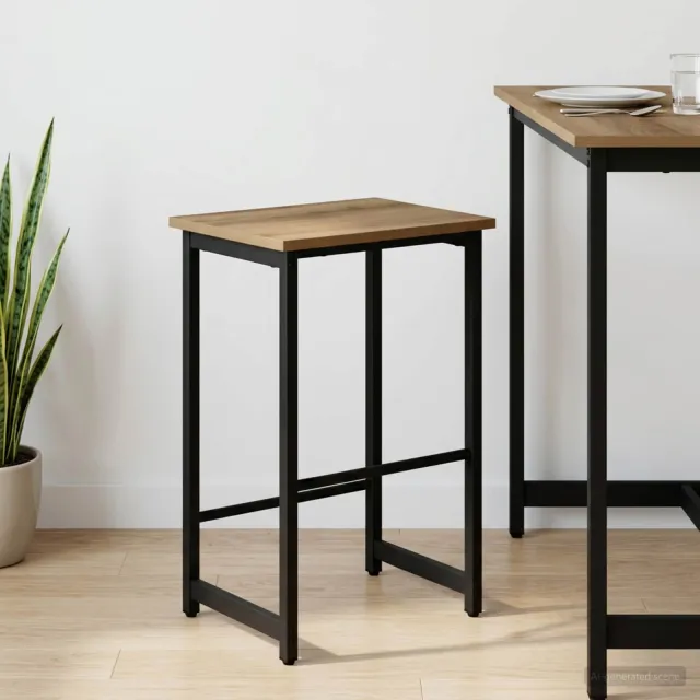 vidaXL Barkruk Artisanaal eiken 40 x 32 x 64 cm Bewerkt hout